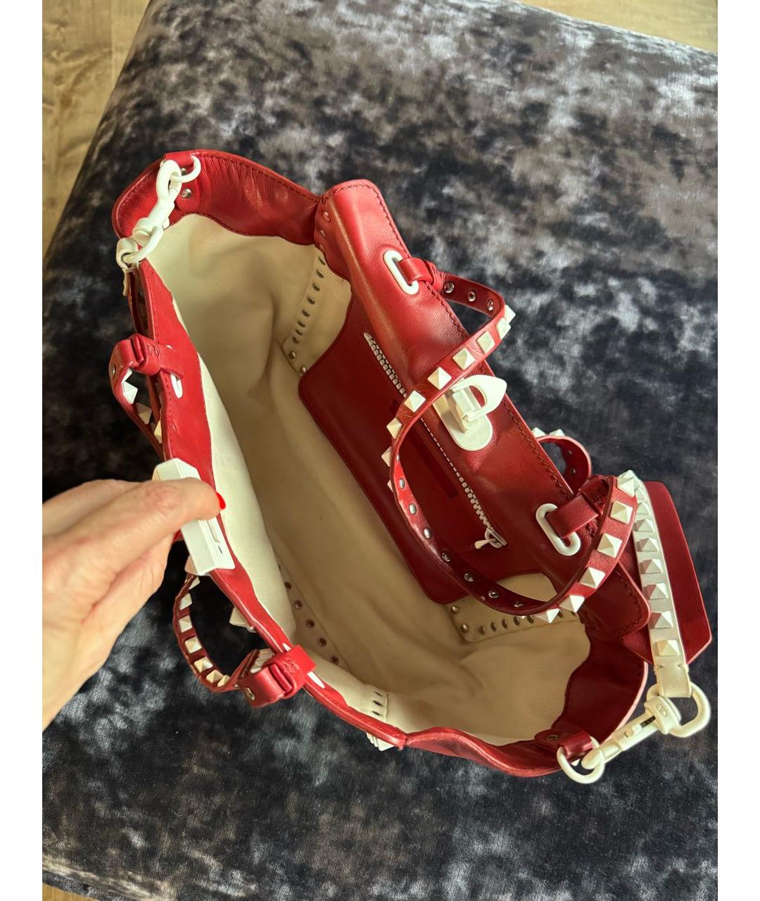 VALENTINO Красная кожаная сумка через плечо, фото 3