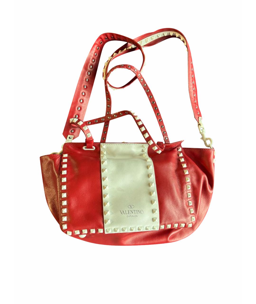 VALENTINO Красная кожаная сумка через плечо, фото 1