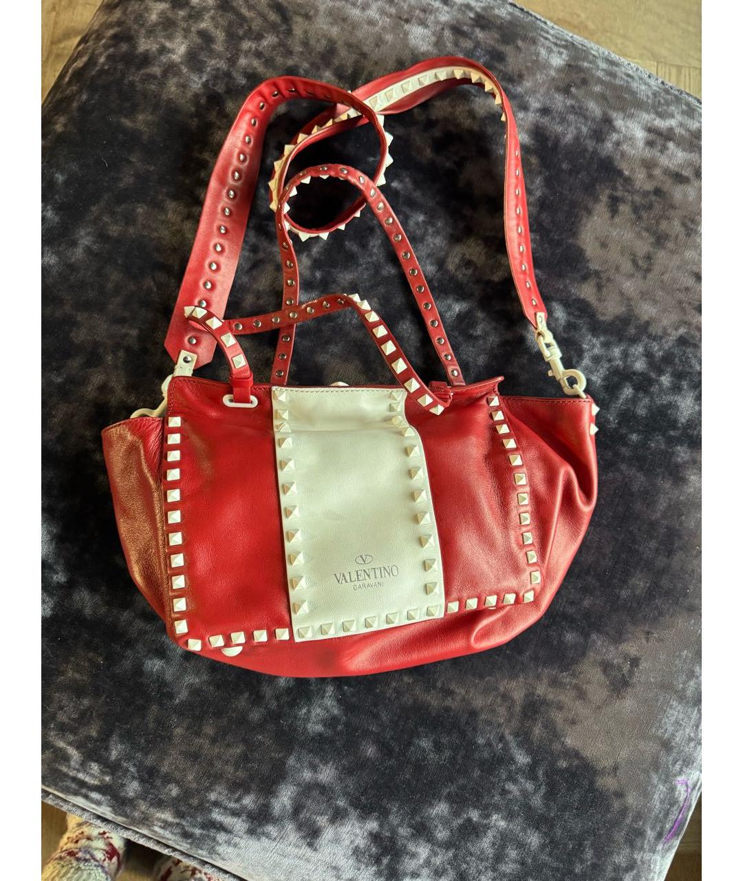 VALENTINO Красная кожаная сумка через плечо, фото 4