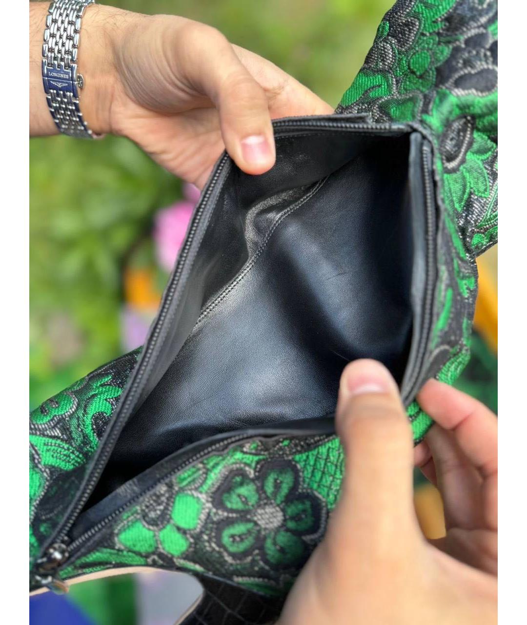 DOLCE&GABBANA Зеленые текстильные сапоги, фото 4