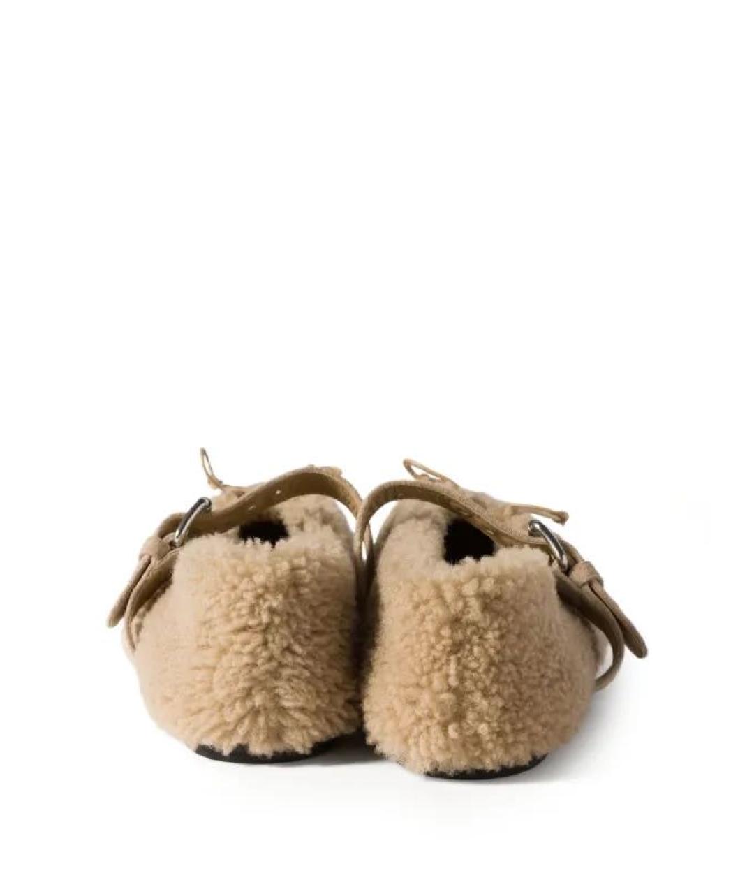 MIU MIU Бежевые балетки, фото 4