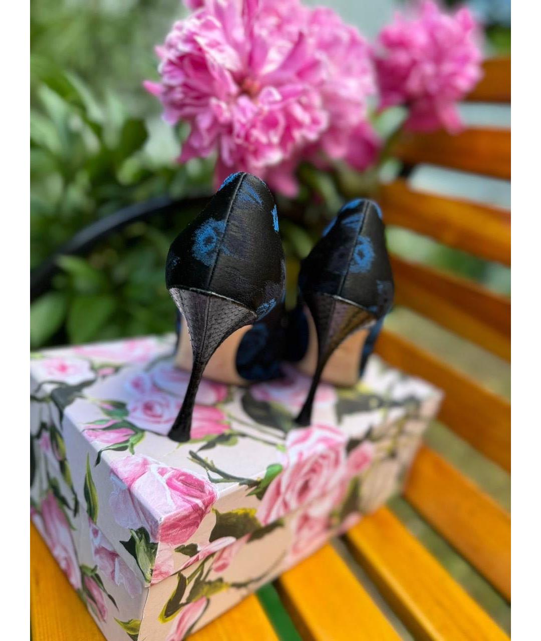 DOLCE&GABBANA Синие текстильные туфли, фото 3