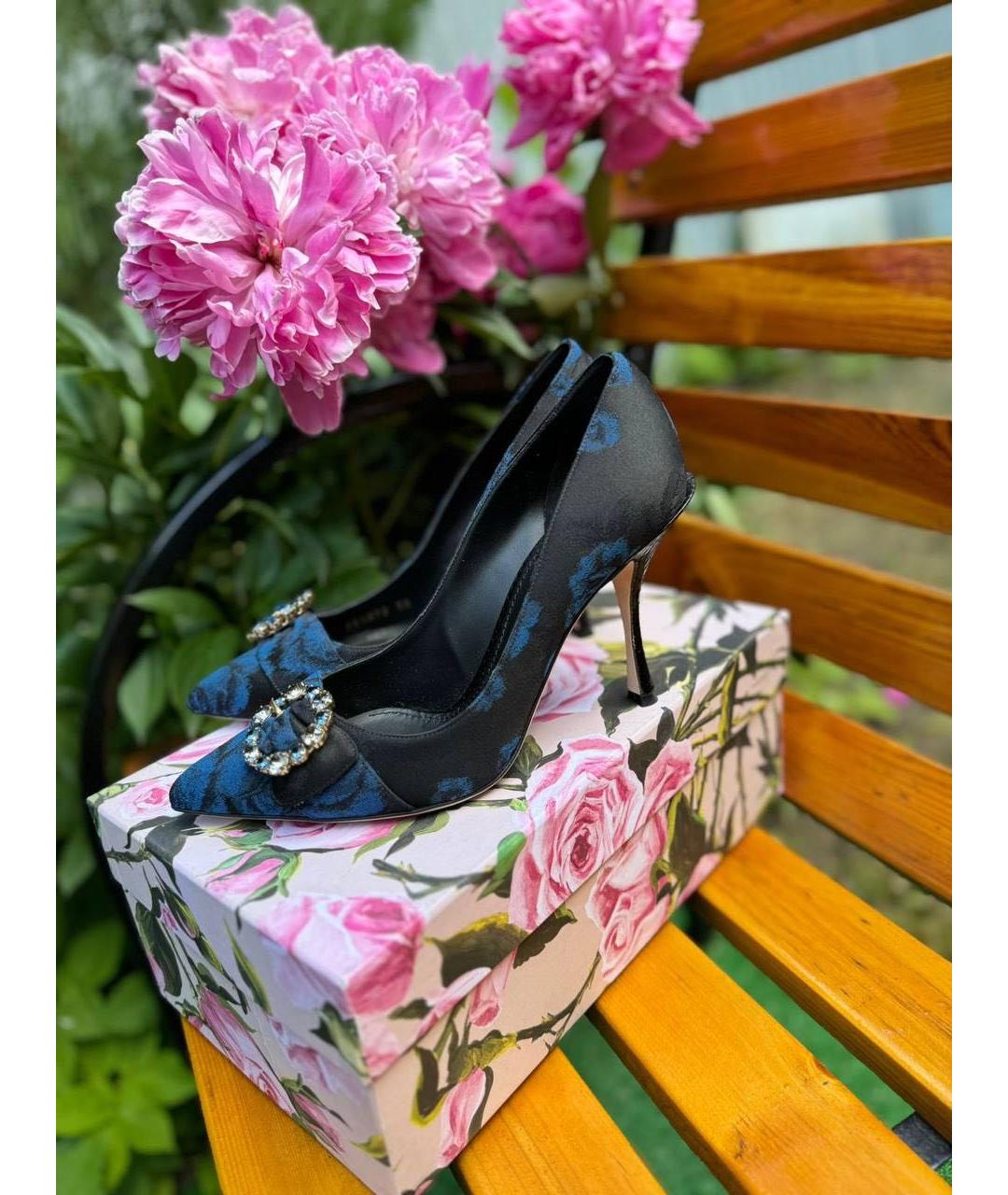 DOLCE&GABBANA Синие текстильные туфли, фото 5