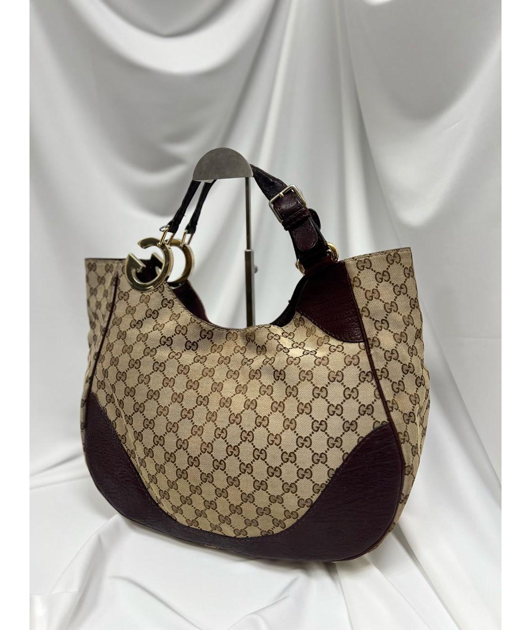 GUCCI Коричневая кожаная сумка с короткими ручками, фото 3