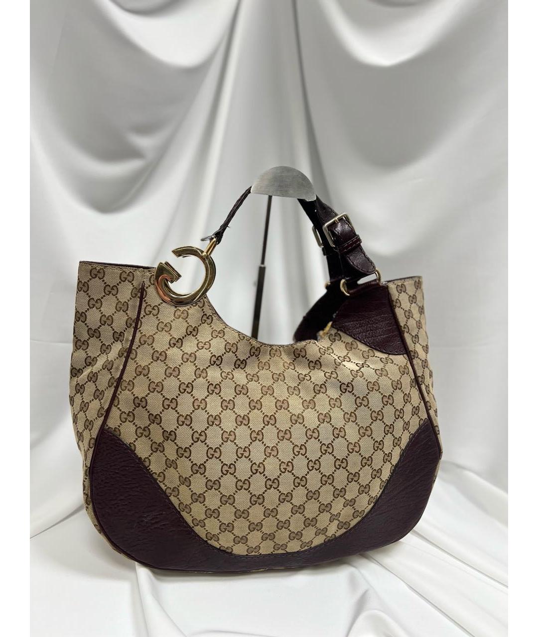 GUCCI Коричневая кожаная сумка с короткими ручками, фото 2