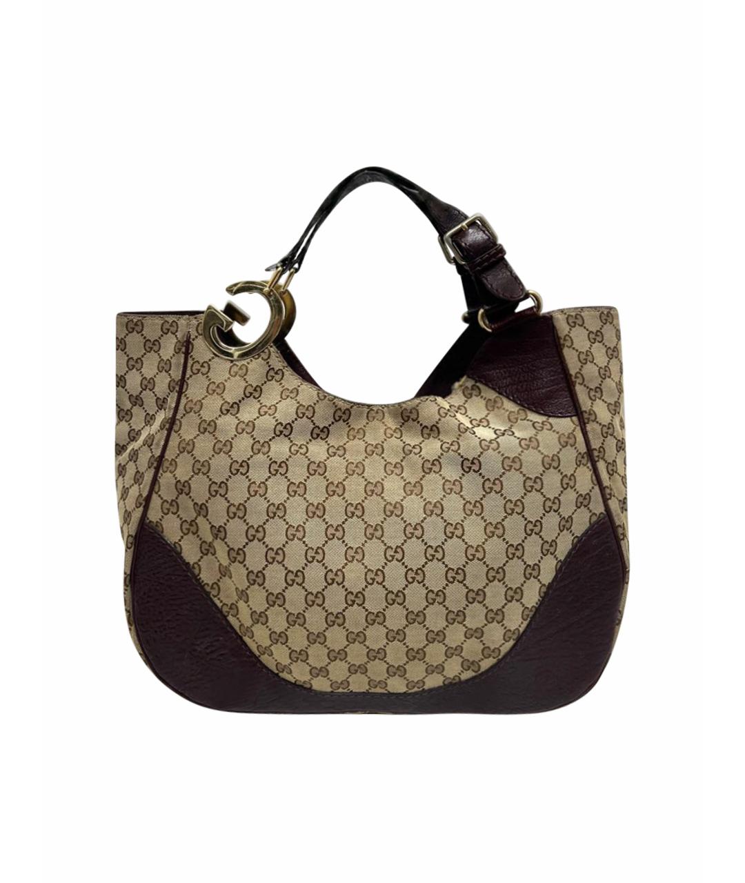 GUCCI Коричневая кожаная сумка с короткими ручками, фото 1