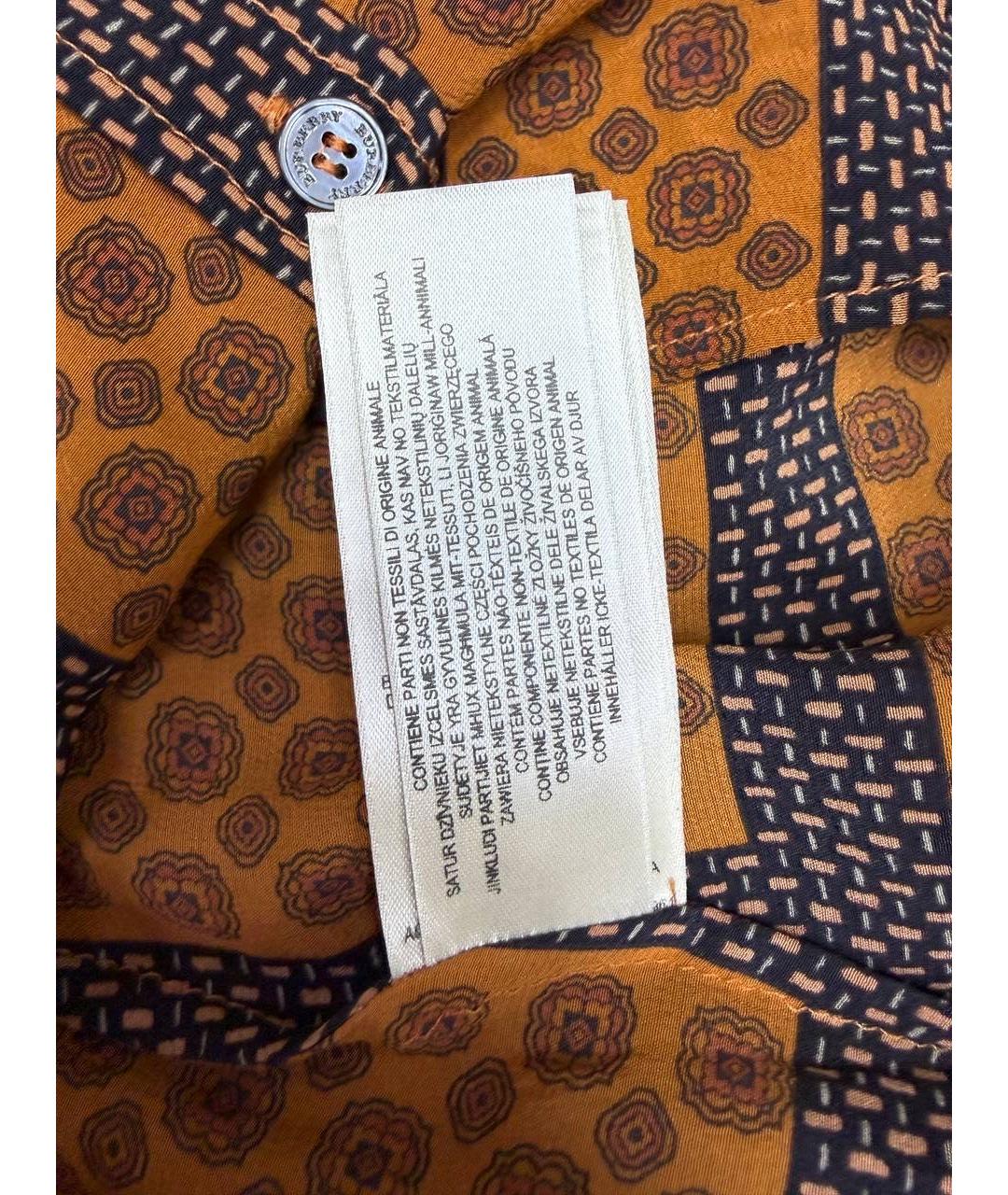 BURBERRY Коричневая шелковая рубашка, фото 5