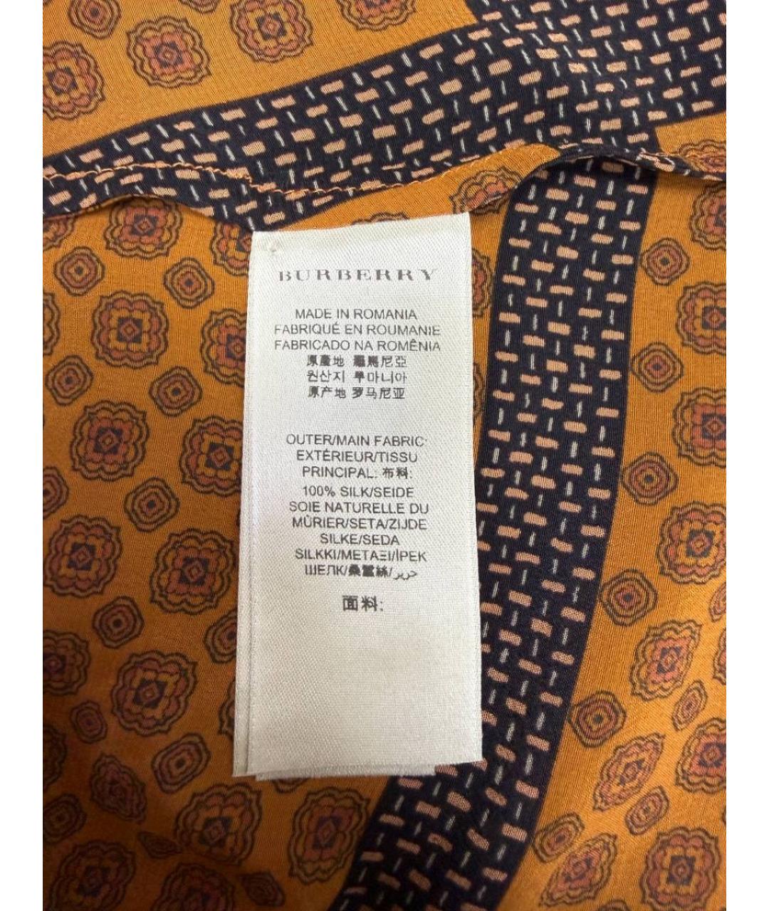 BURBERRY Коричневая шелковая рубашка, фото 4