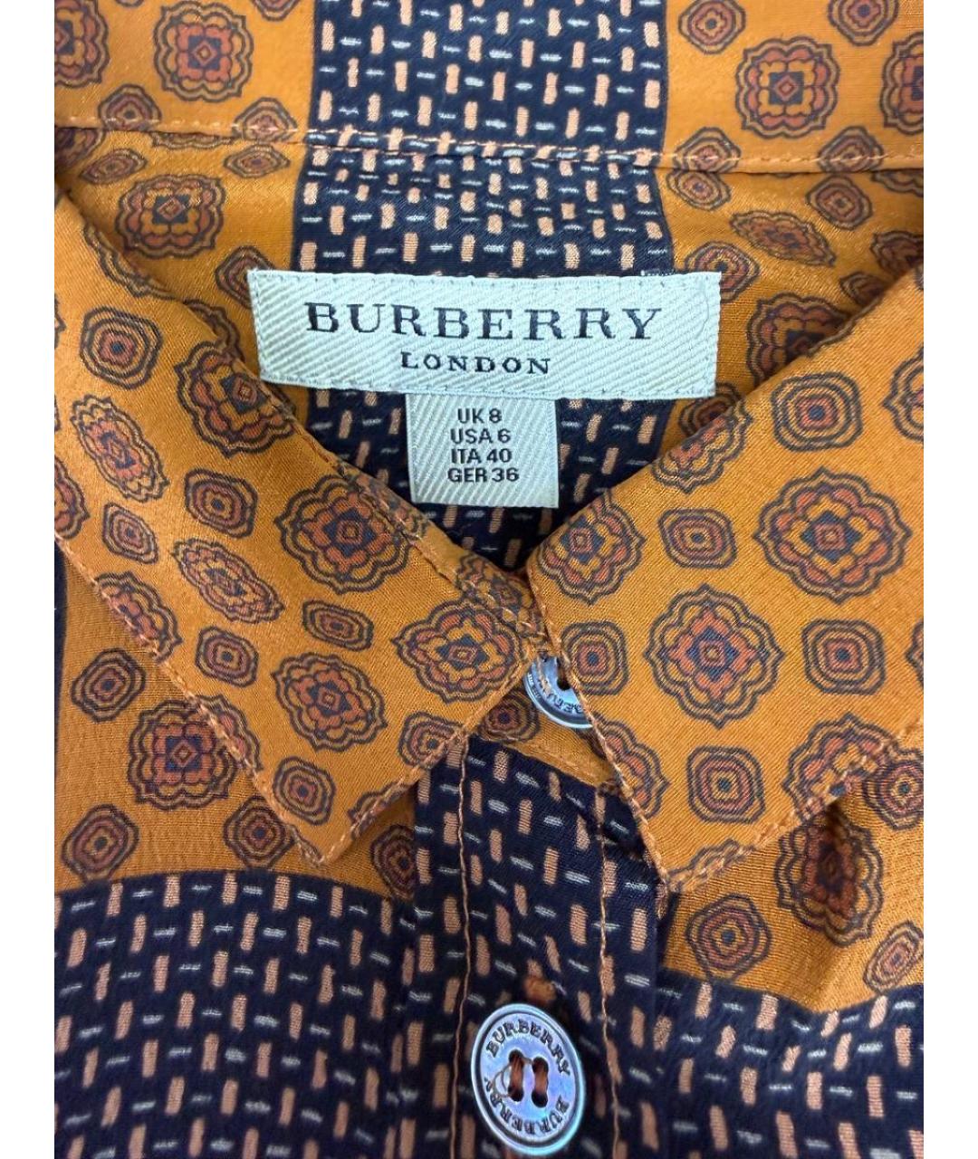 BURBERRY Коричневая шелковая рубашка, фото 3
