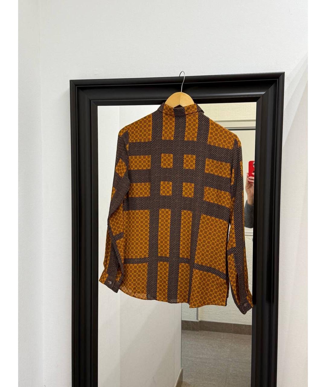 BURBERRY Коричневая шелковая рубашка, фото 2