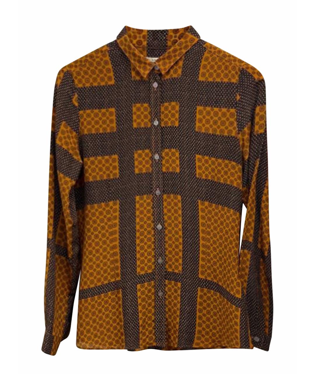 BURBERRY Коричневая шелковая рубашка, фото 1