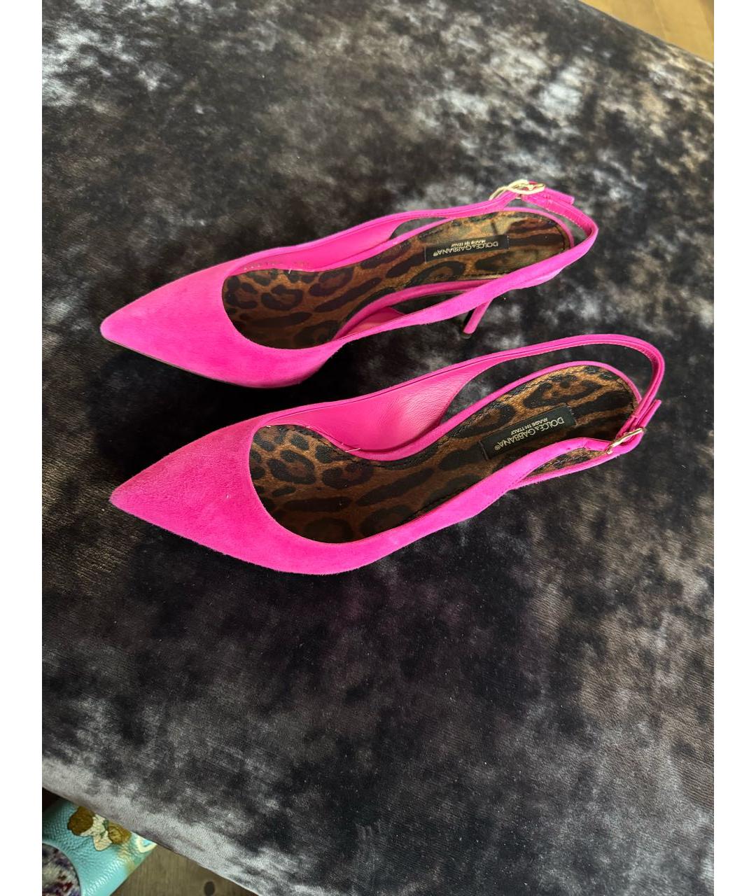 DOLCE&GABBANA Фуксия замшевые туфли, фото 2