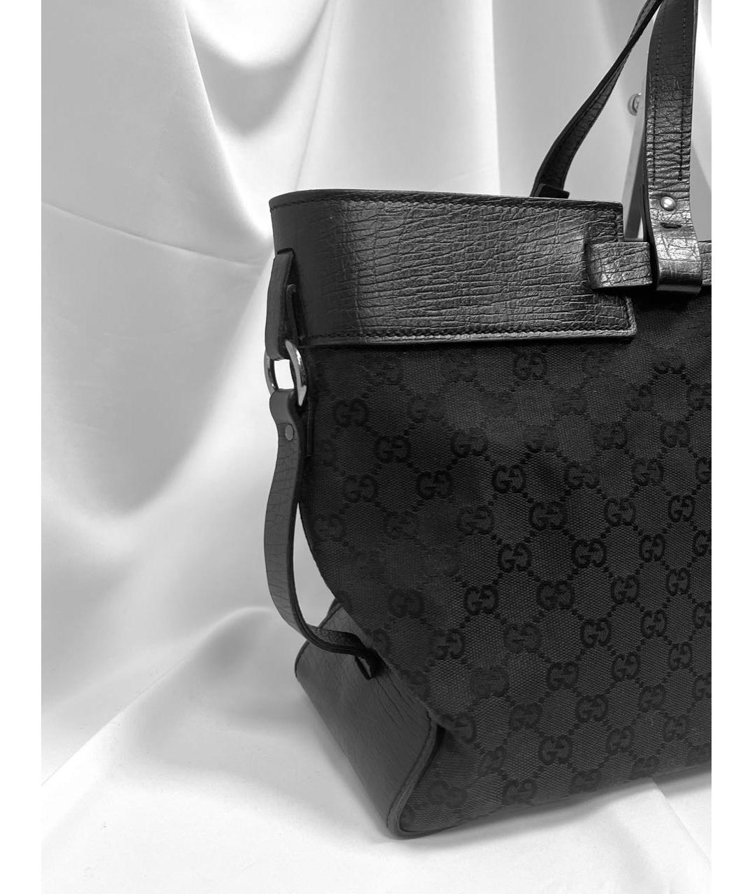 GUCCI Черная кожаная сумка с короткими ручками, фото 5