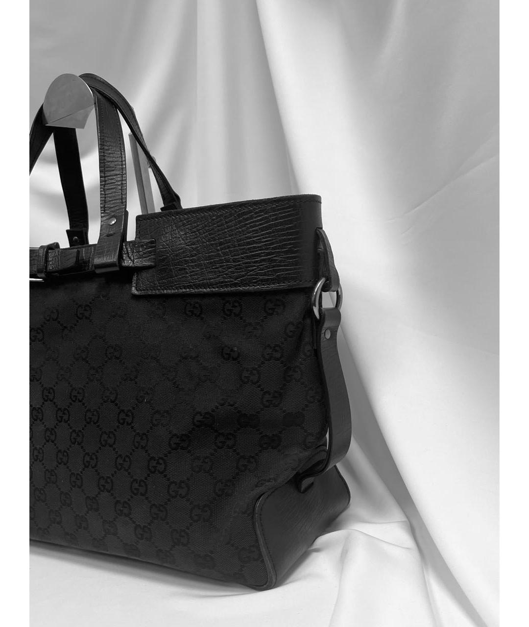 GUCCI Черная кожаная сумка с короткими ручками, фото 4