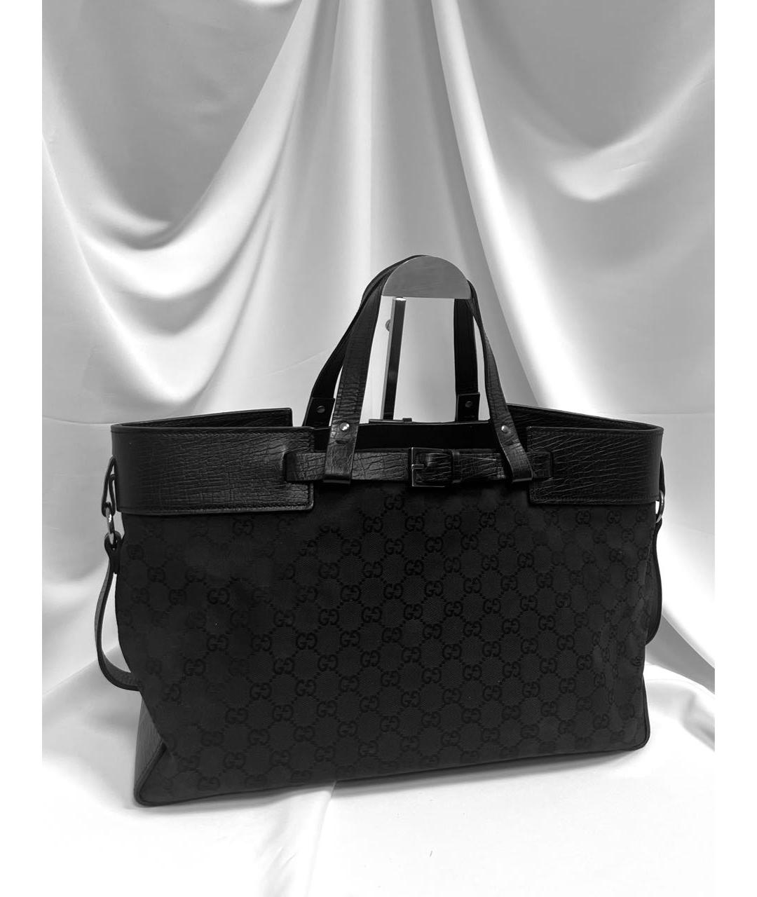 GUCCI Черная кожаная сумка с короткими ручками, фото 2