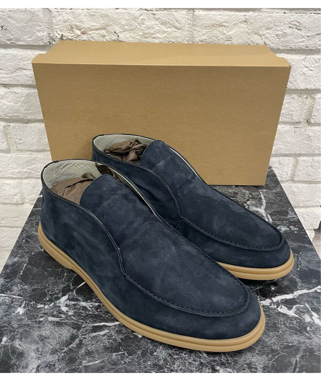 ALDO BRUE Темно-синие кожаные высокие ботинки, фото 3