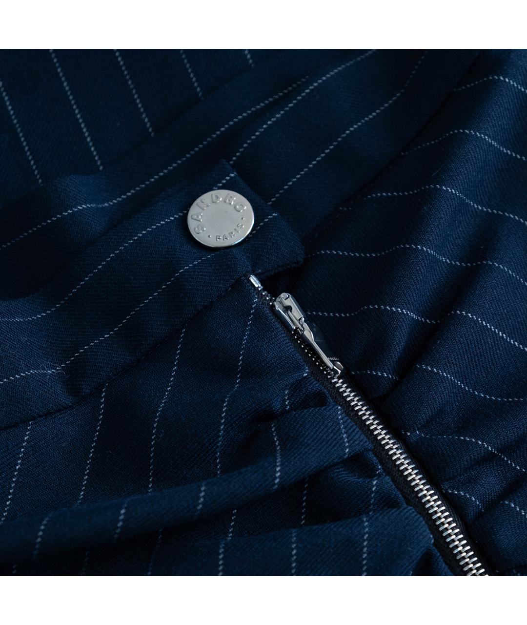 SANDRO Темно-синяя полиэстеровая юбка миди, фото 3