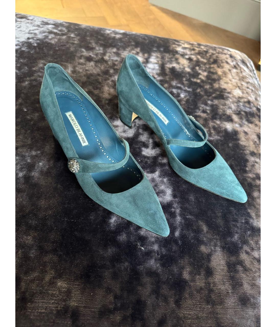 MANOLO BLAHNIK Синие замшевые туфли, фото 3