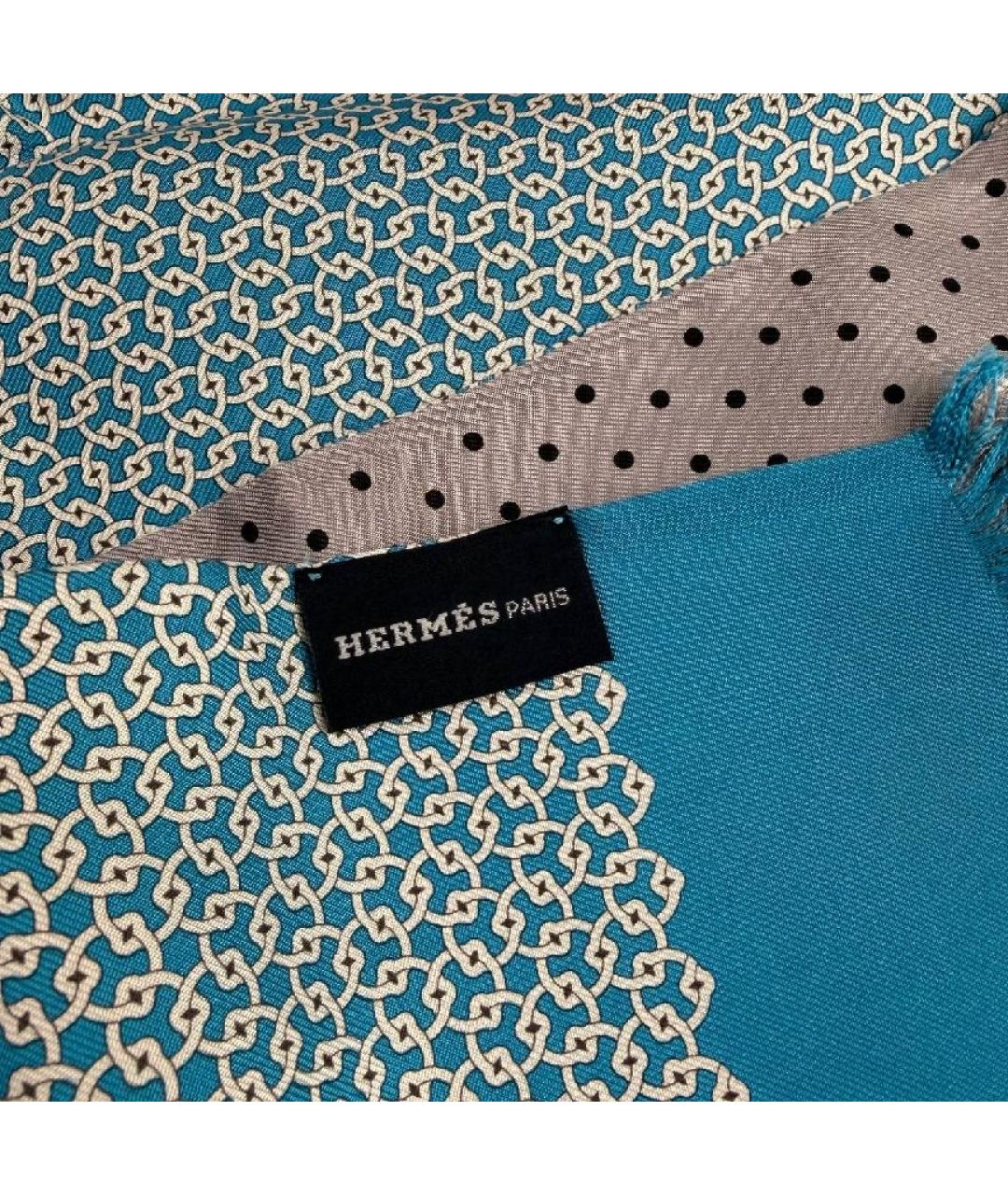 HERMES Мульти шелковый шарф, фото 8