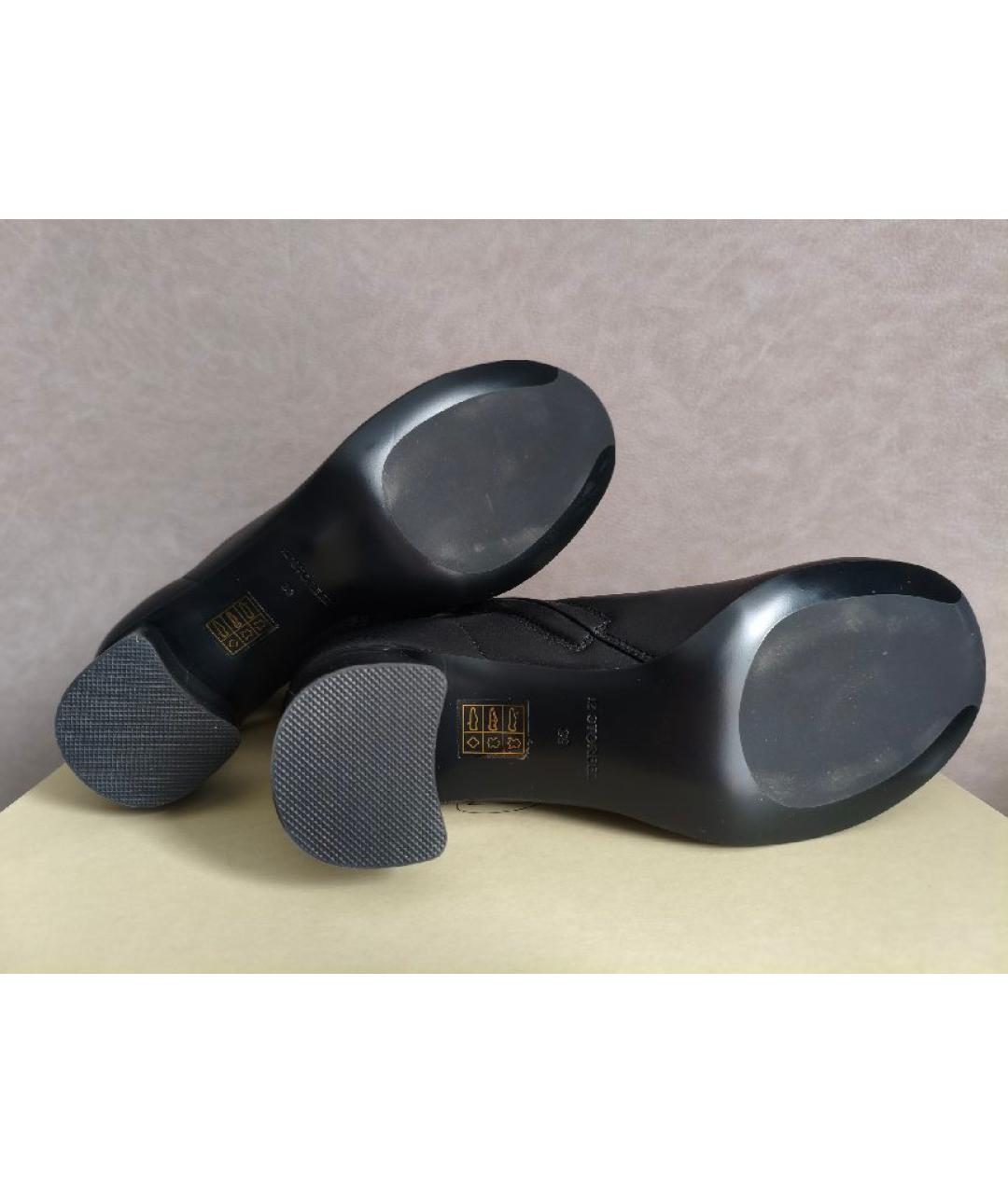 12 STOREEZ Черные кожаные ботильоны, фото 5