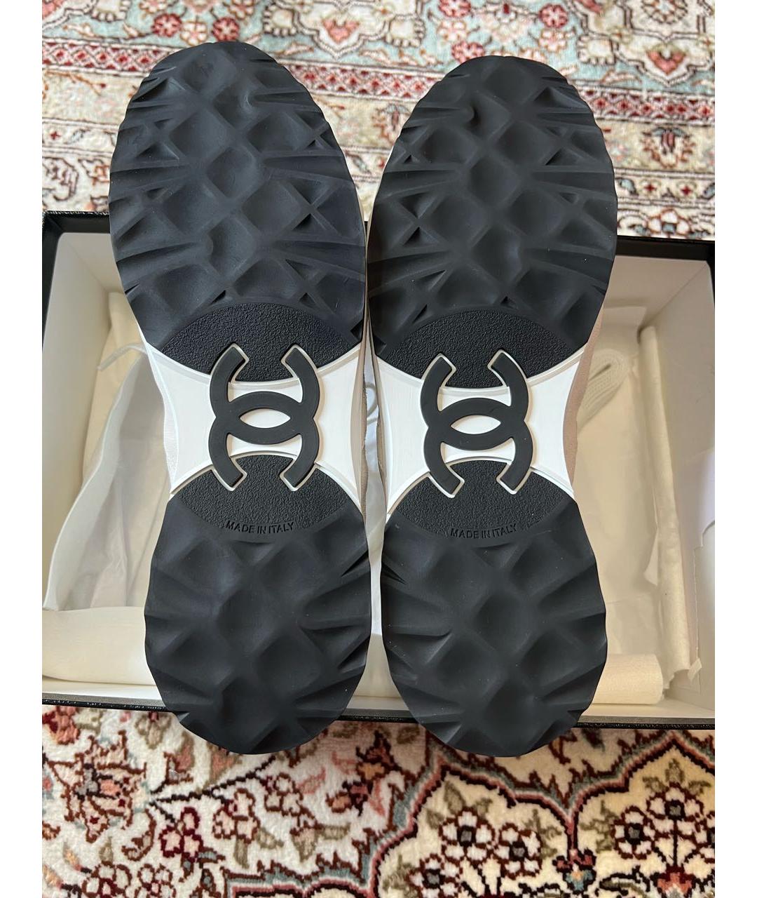 CHANEL Белые кожаные кроссовки, фото 5