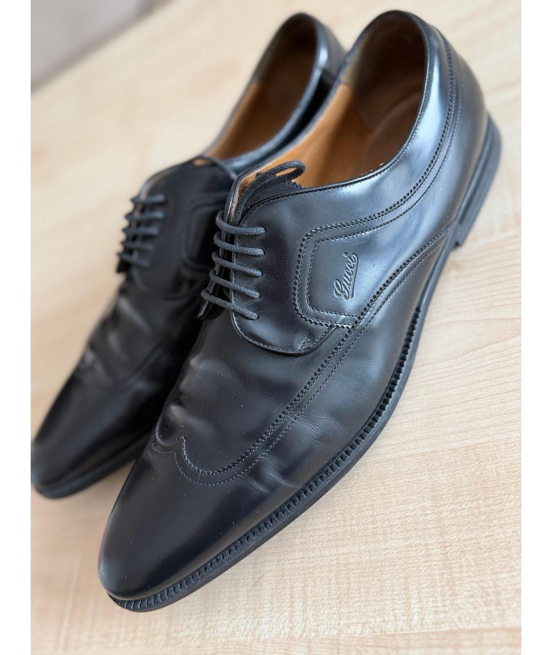 GUCCI Черные кожаные туфли, фото 6