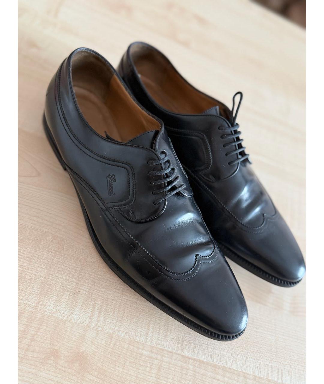 GUCCI Черные кожаные туфли, фото 5