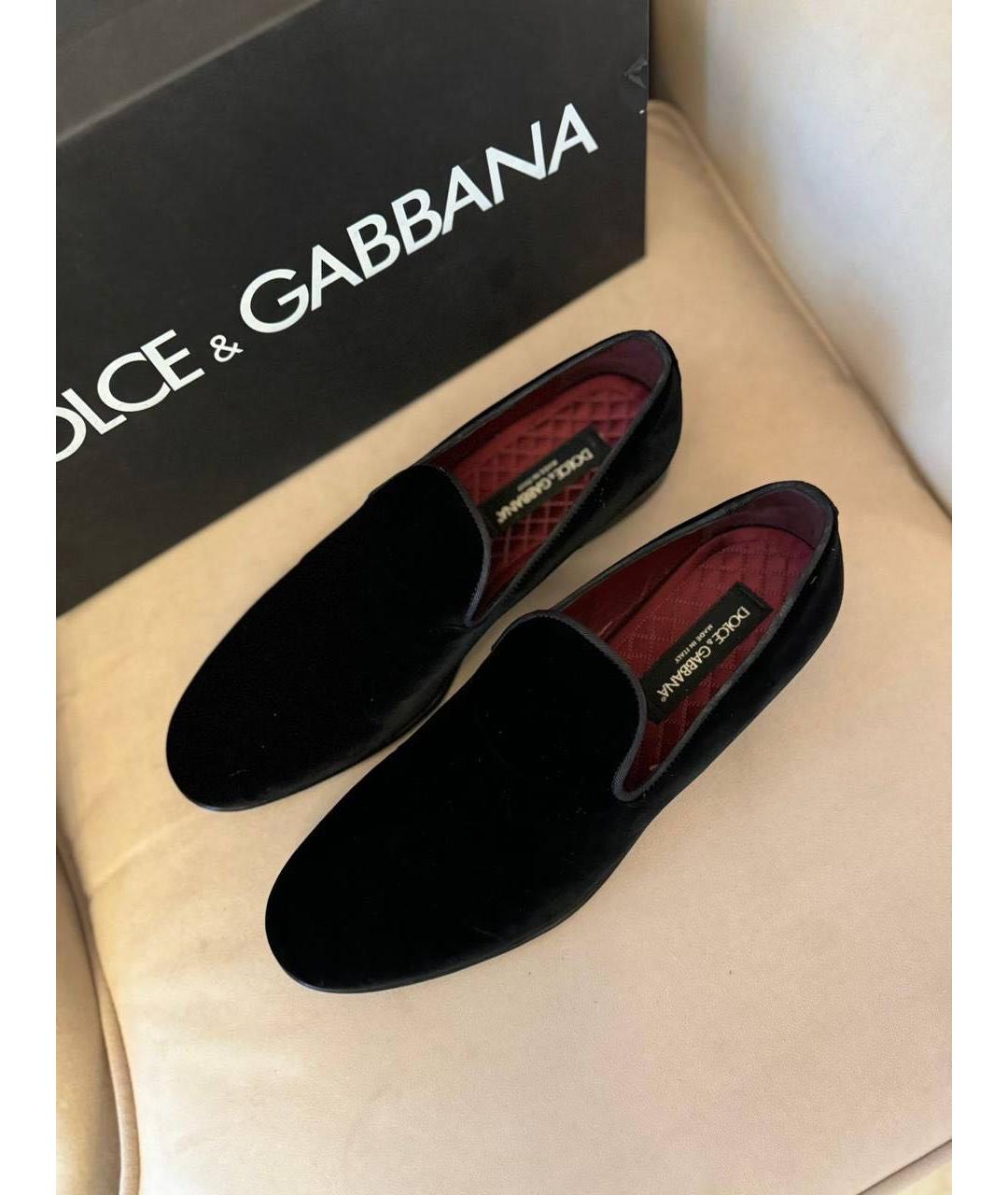 DOLCE&GABBANA Черные бархатные туфли, фото 3