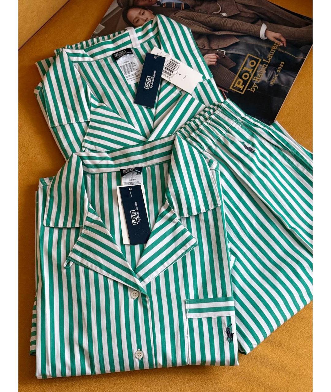 POLO RALPH LAUREN Зеленая хлопковая пижама, фото 7