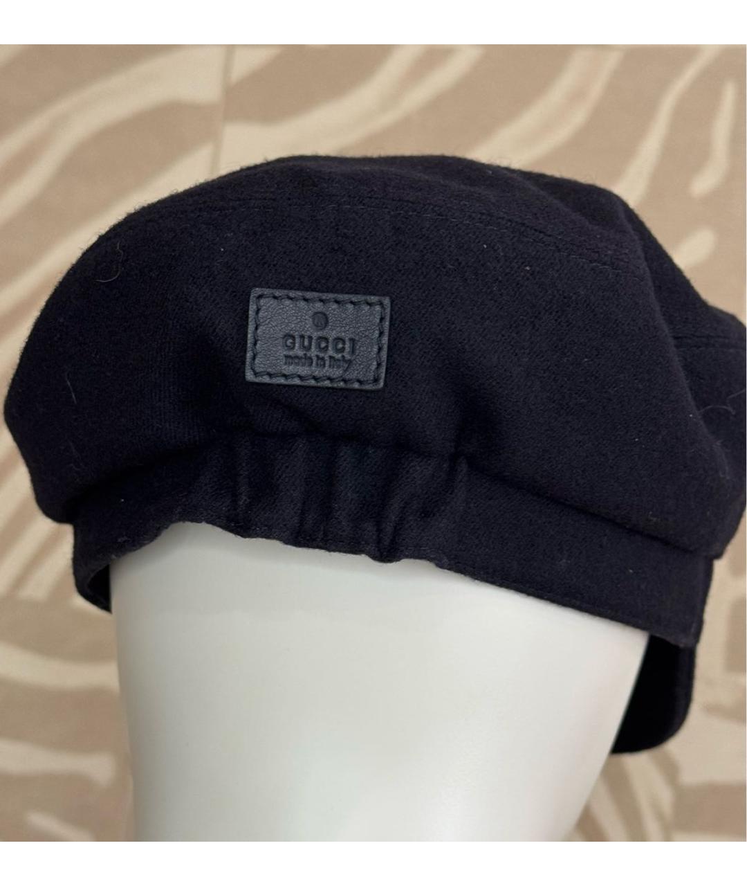 GUCCI Темно-синяя шерстяная кепка, фото 4