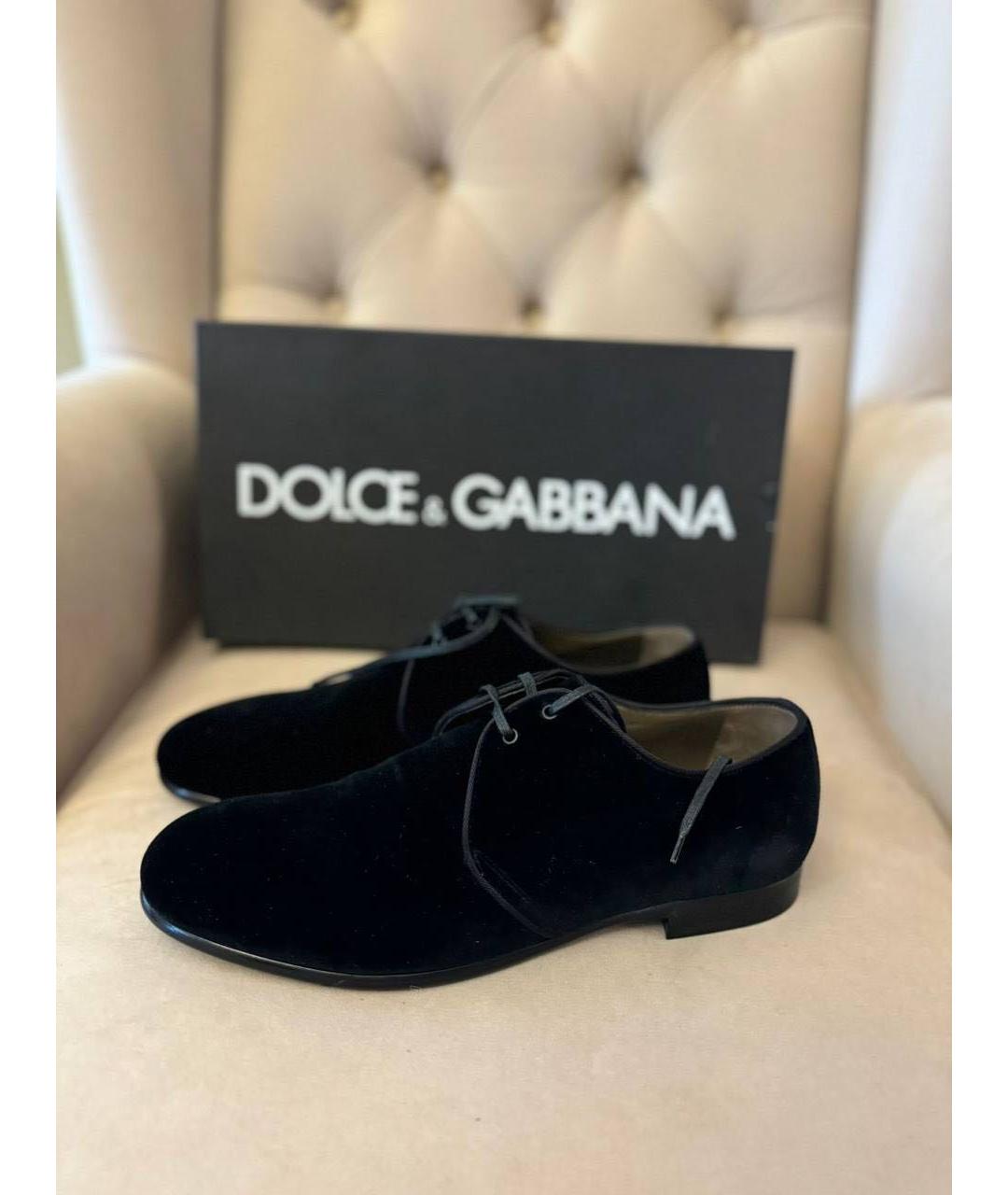 DOLCE&GABBANA Черные бархатные туфли, фото 5