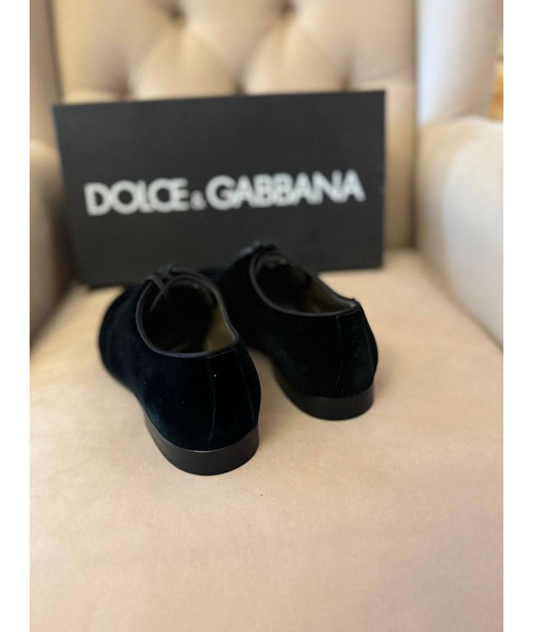 DOLCE&GABBANA Черные бархатные туфли, фото 3