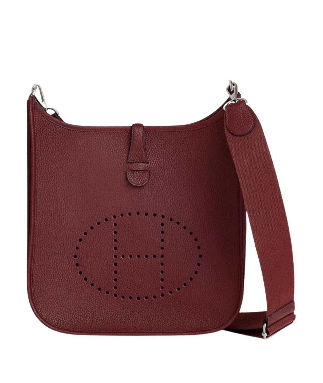 HERMES Бордовая кожаная сумка через плечо, фото 1