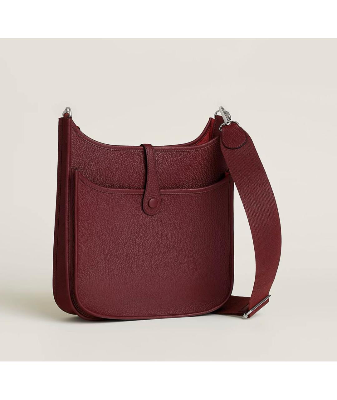 HERMES Бордовая кожаная сумка через плечо, фото 2