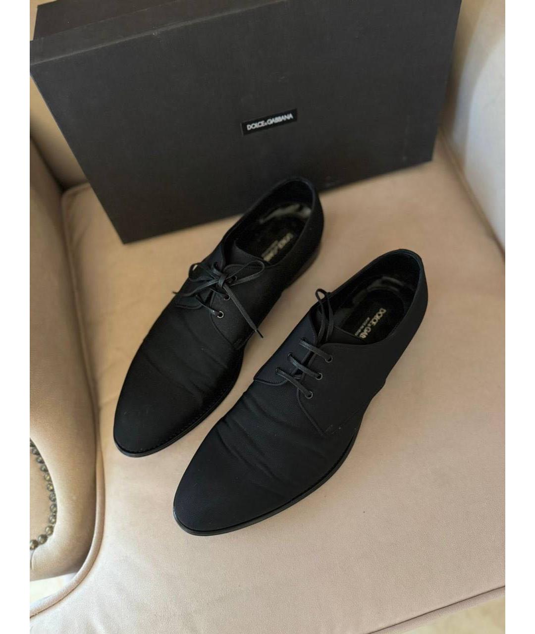 DOLCE&GABBANA Черные текстильные туфли, фото 3