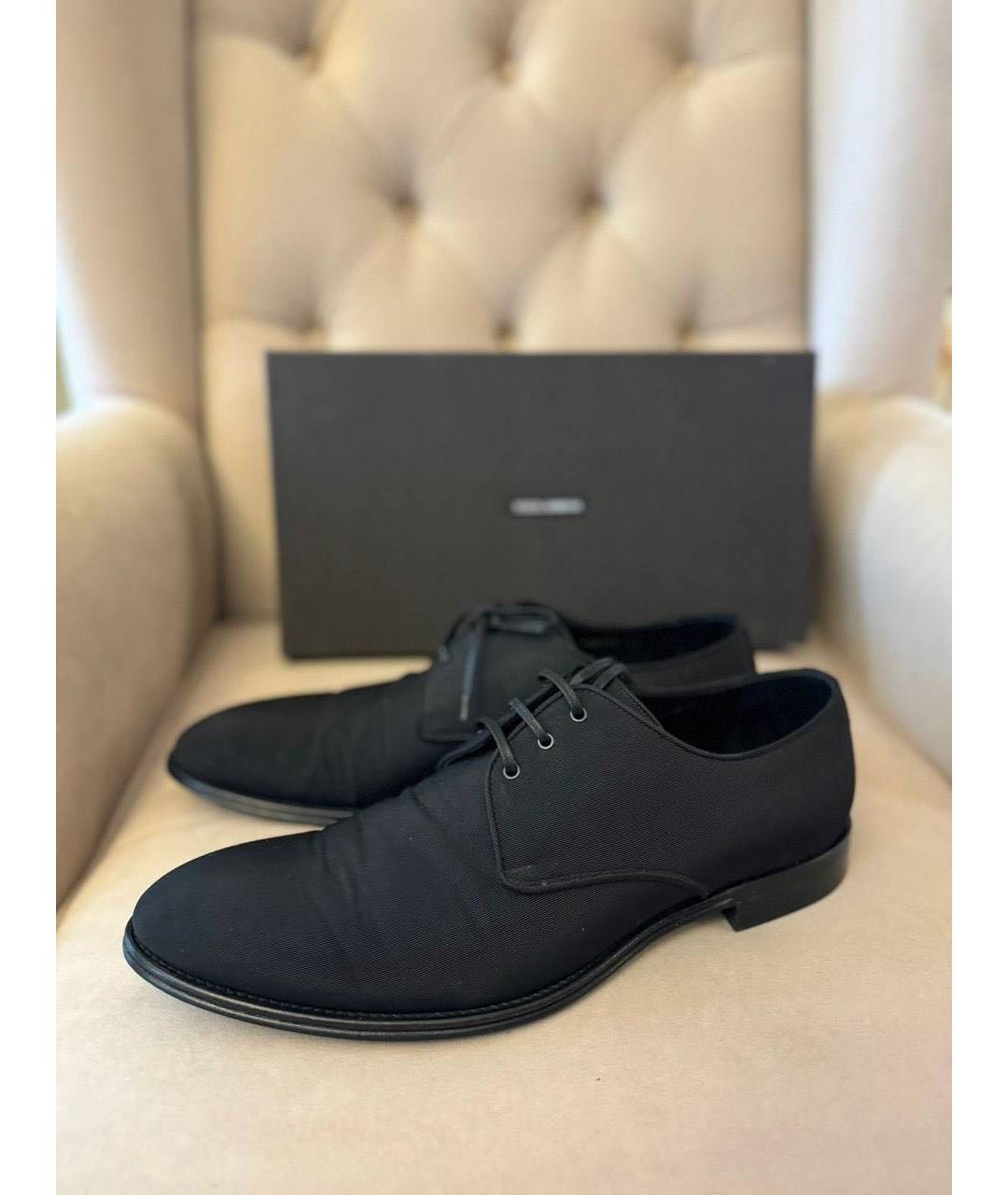 DOLCE&GABBANA Черные текстильные туфли, фото 2