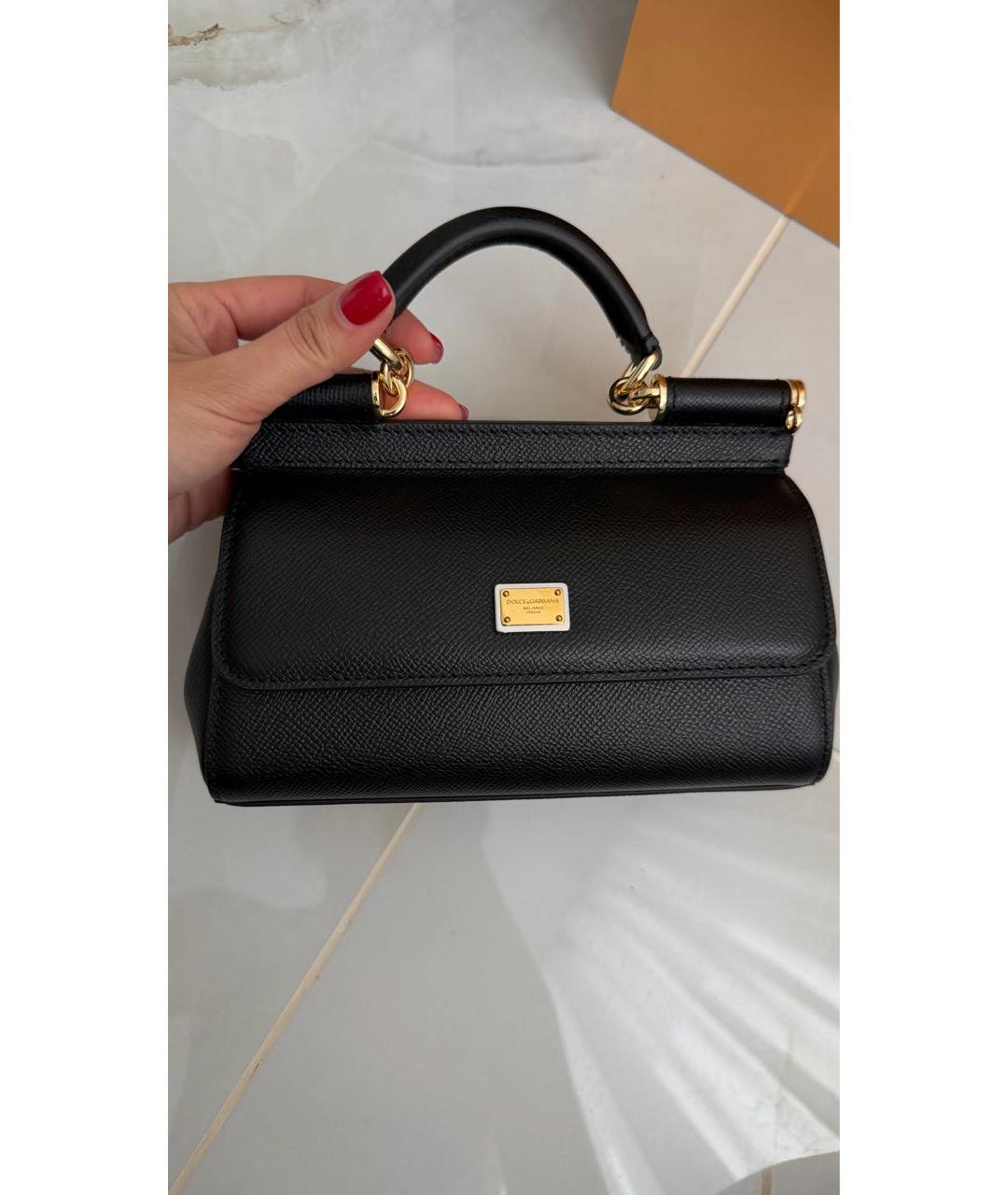 DOLCE&GABBANA Черная сумка с короткими ручками, фото 6