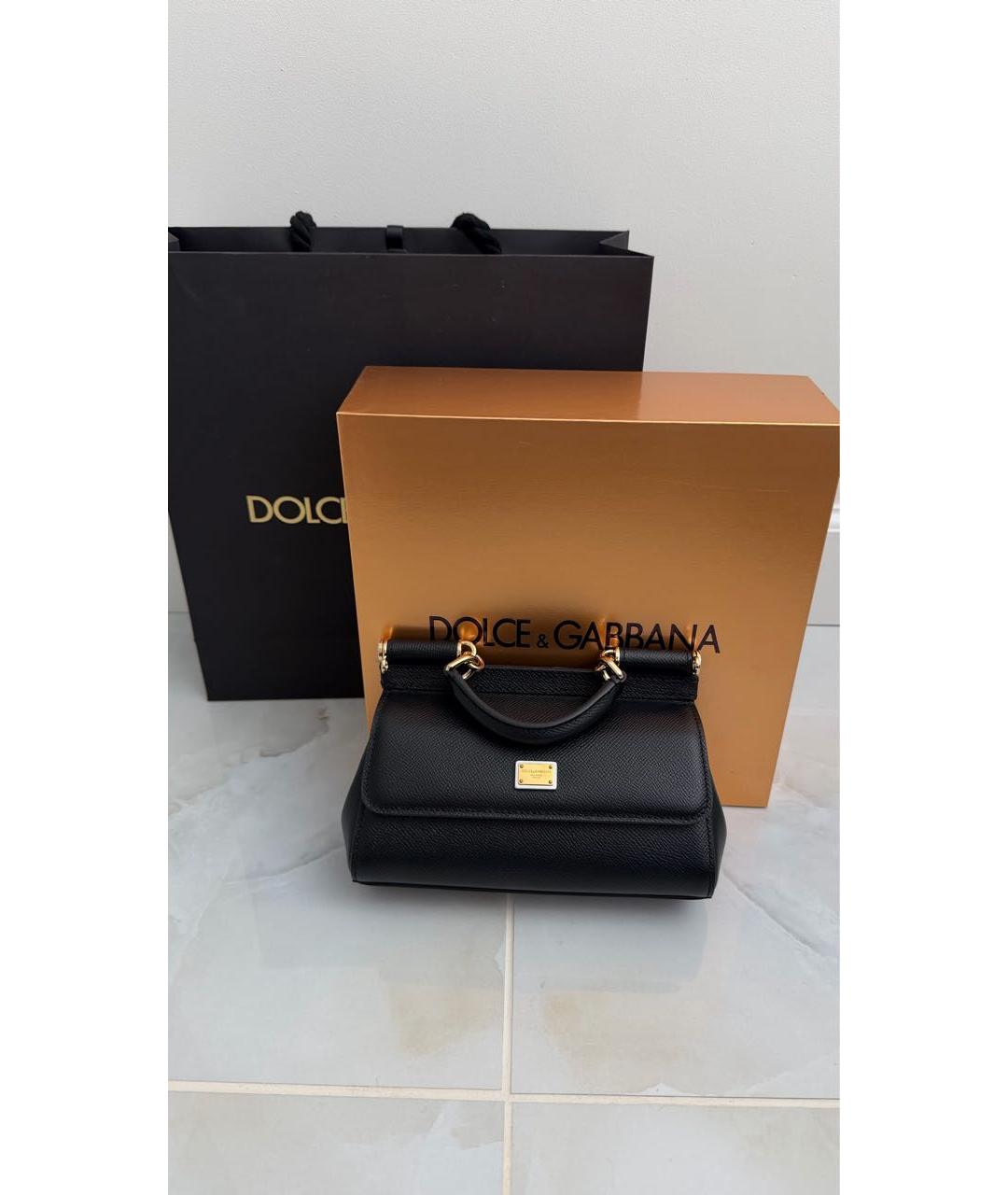 DOLCE&GABBANA Черная сумка с короткими ручками, фото 5