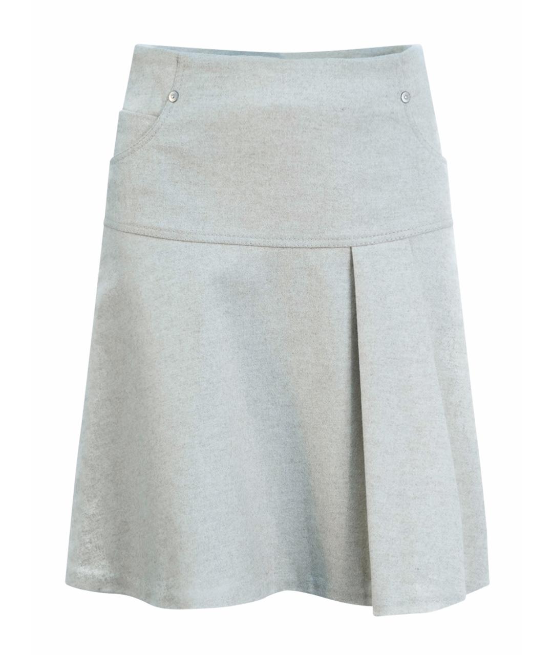 BRUNELLO CUCINELLI Бежевая шерстяная юбка мини, фото 1