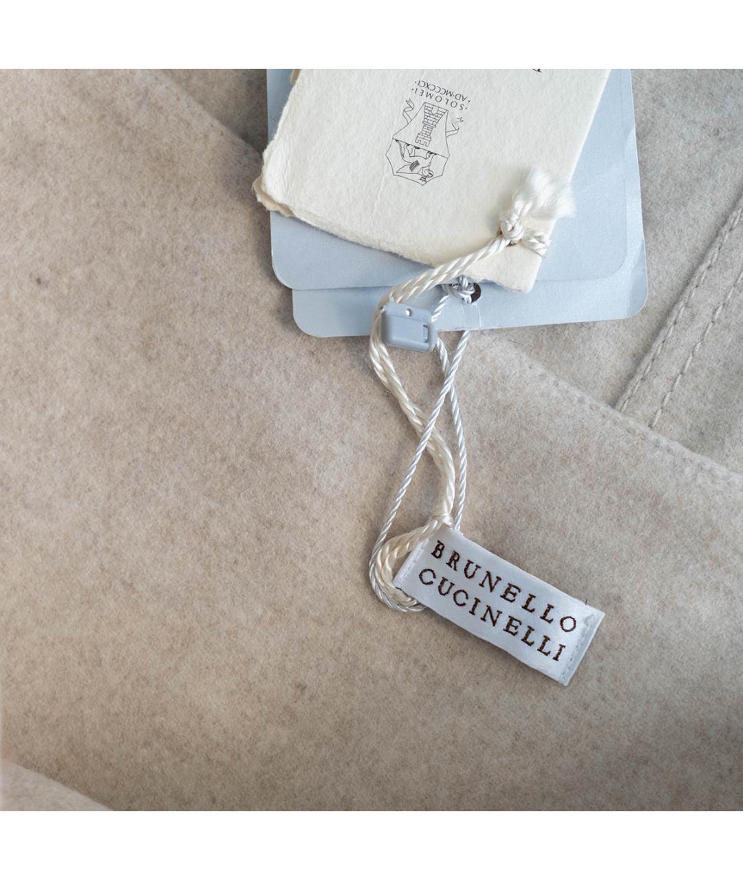 BRUNELLO CUCINELLI Бежевая шерстяная юбка мини, фото 3