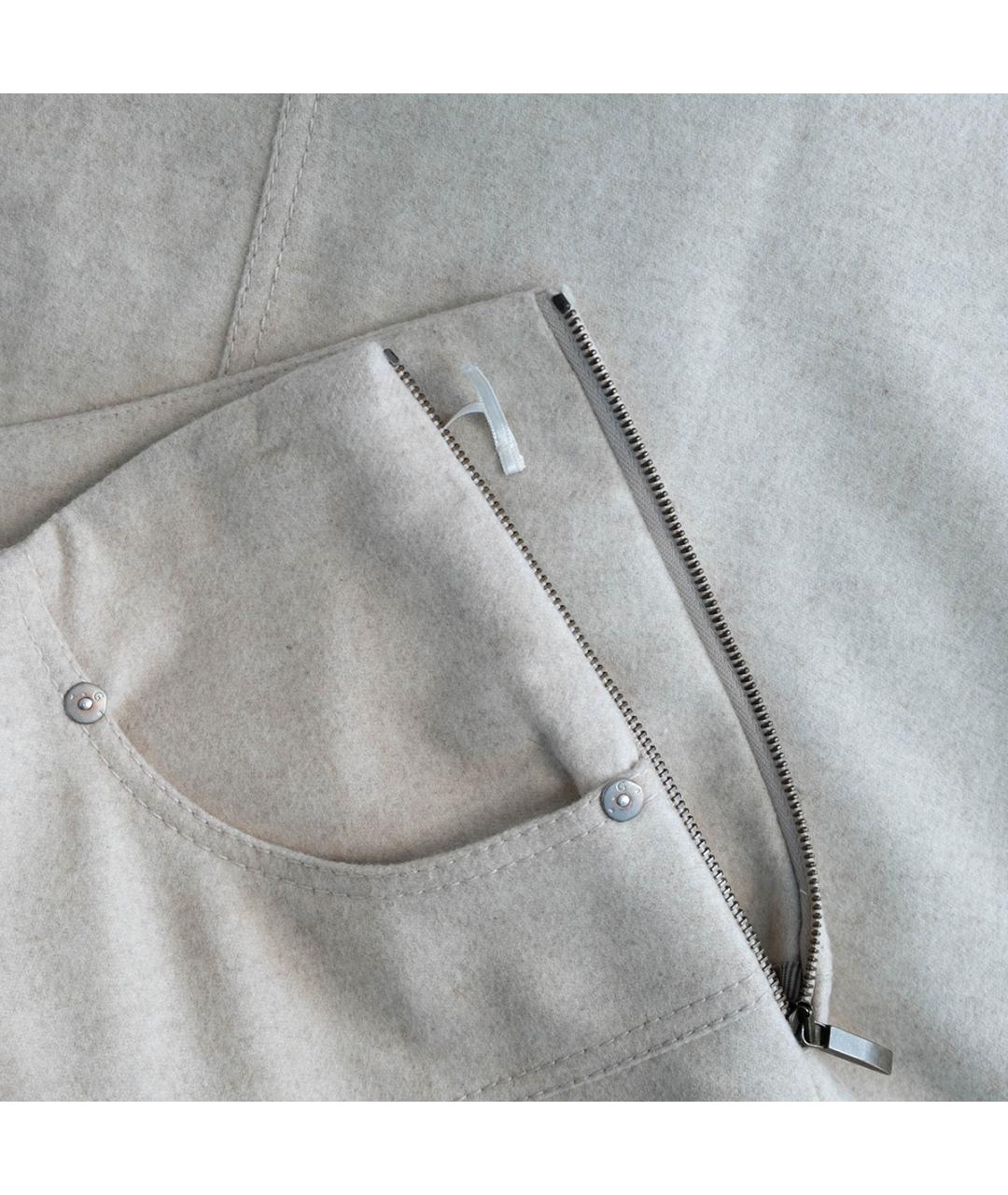 BRUNELLO CUCINELLI Бежевая шерстяная юбка мини, фото 5