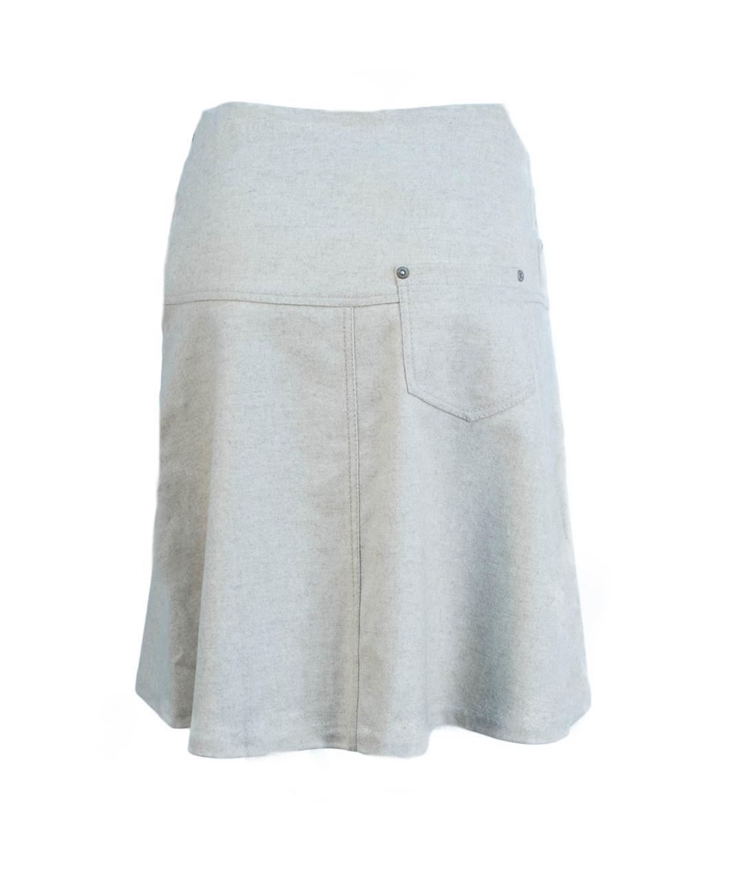 BRUNELLO CUCINELLI Бежевая шерстяная юбка мини, фото 2