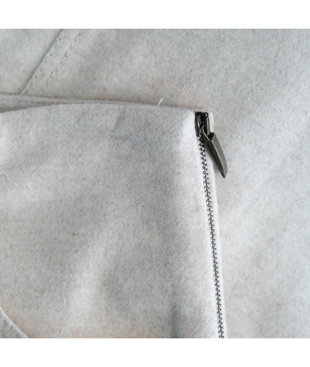 BRUNELLO CUCINELLI Бежевая шерстяная юбка мини, фото 4