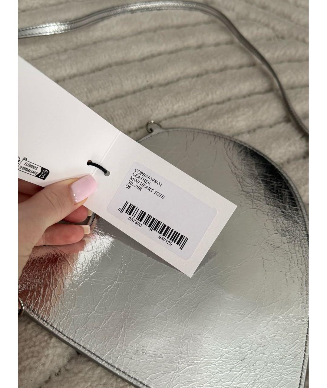 COPERNI Серебряная кожаная сумка с короткими ручками, фото 5