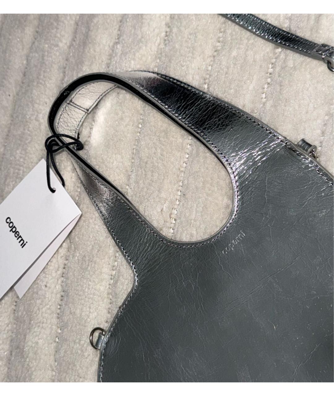 COPERNI Серебряная кожаная сумка с короткими ручками, фото 4