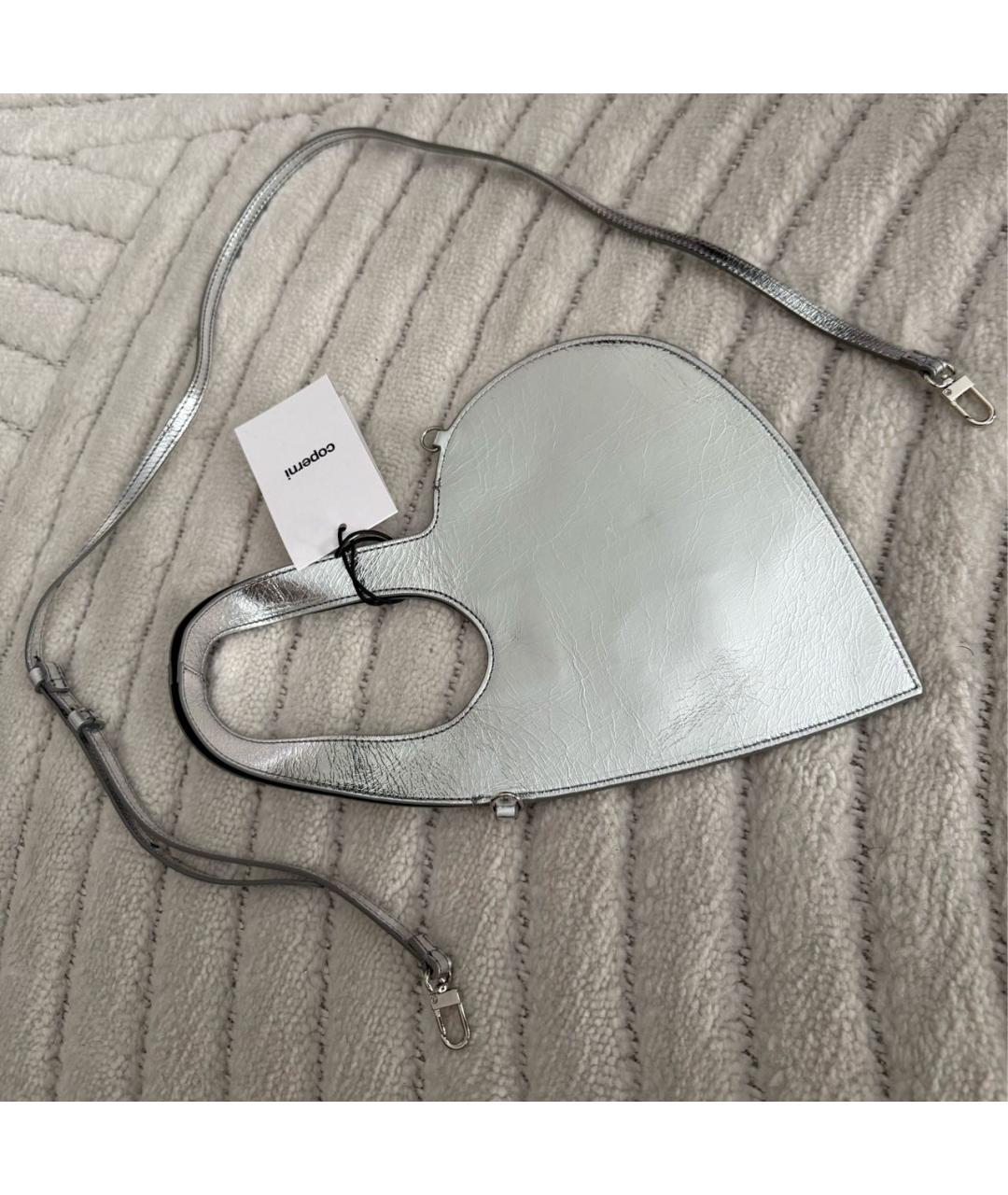 COPERNI Серебряная кожаная сумка с короткими ручками, фото 3