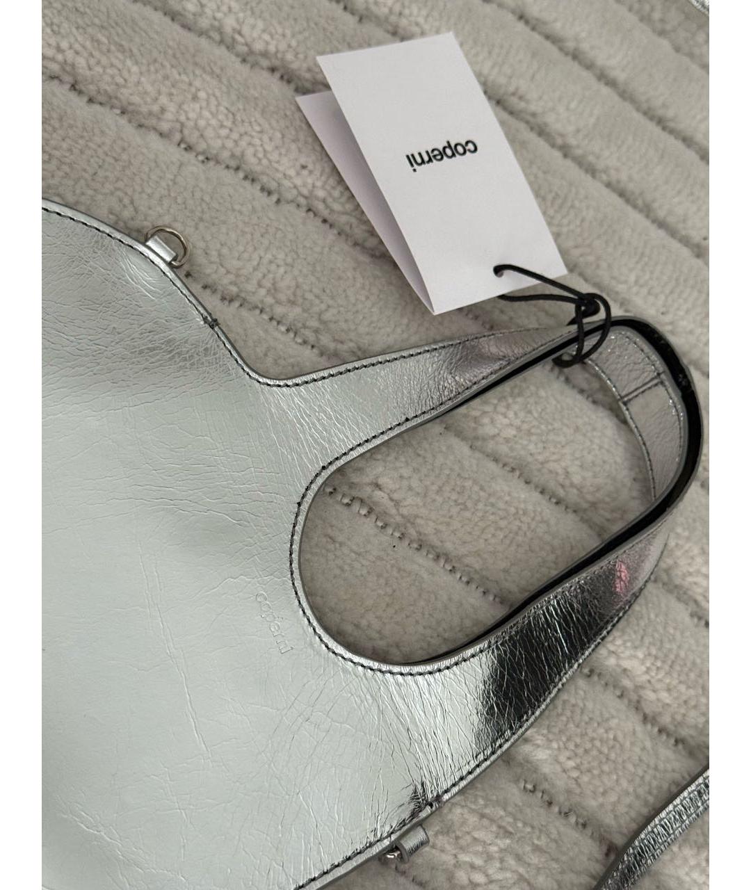 COPERNI Серебряная кожаная сумка с короткими ручками, фото 2