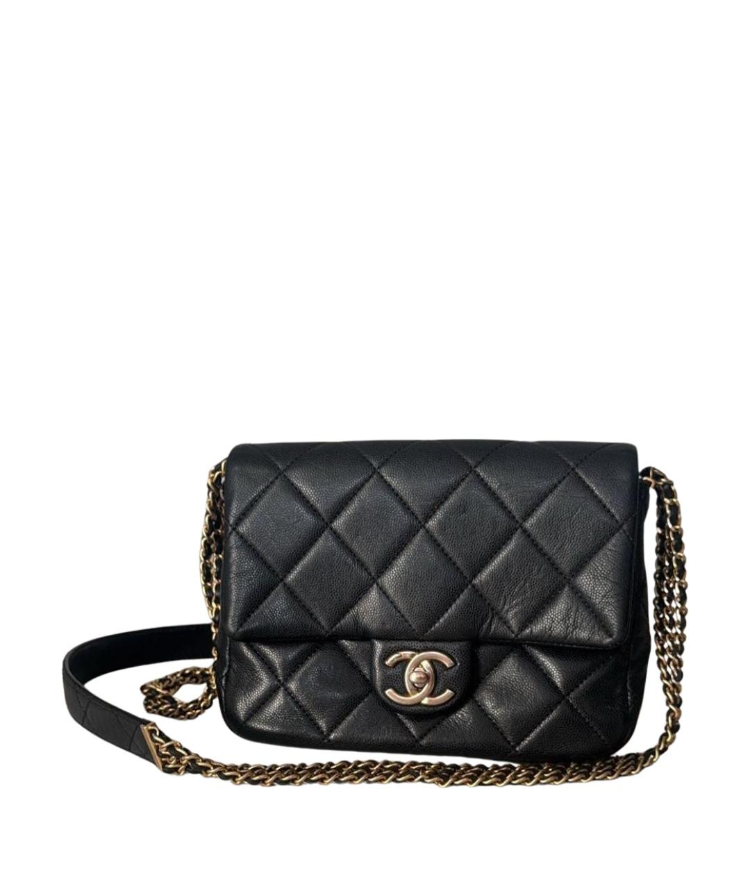 CHANEL Черная кожаная сумка через плечо, фото 1