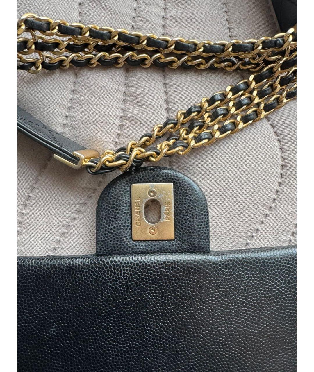 CHANEL Черная кожаная сумка через плечо, фото 6