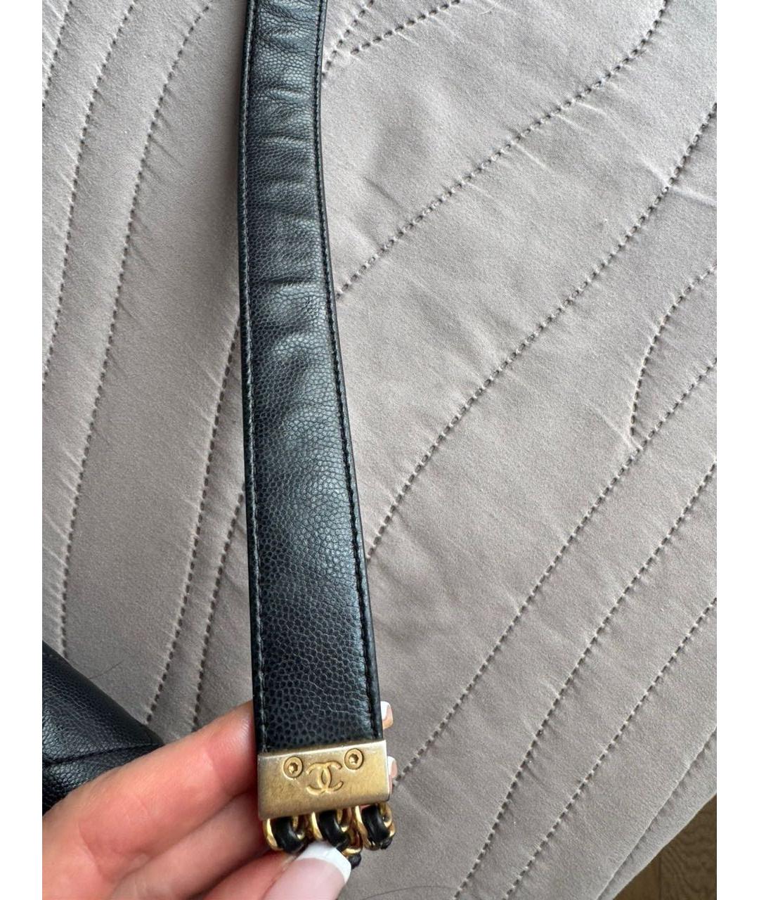 CHANEL Черная кожаная сумка через плечо, фото 5